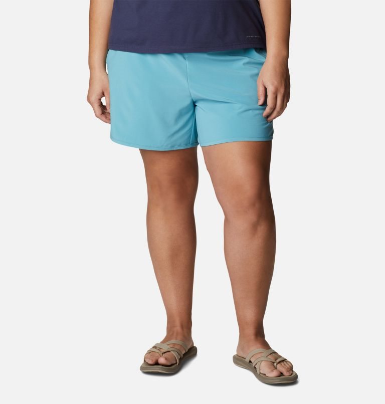 Women\'s Columbia Pleasant Creek Stretch Shorts Turquoise | Plus Size CA-G581A